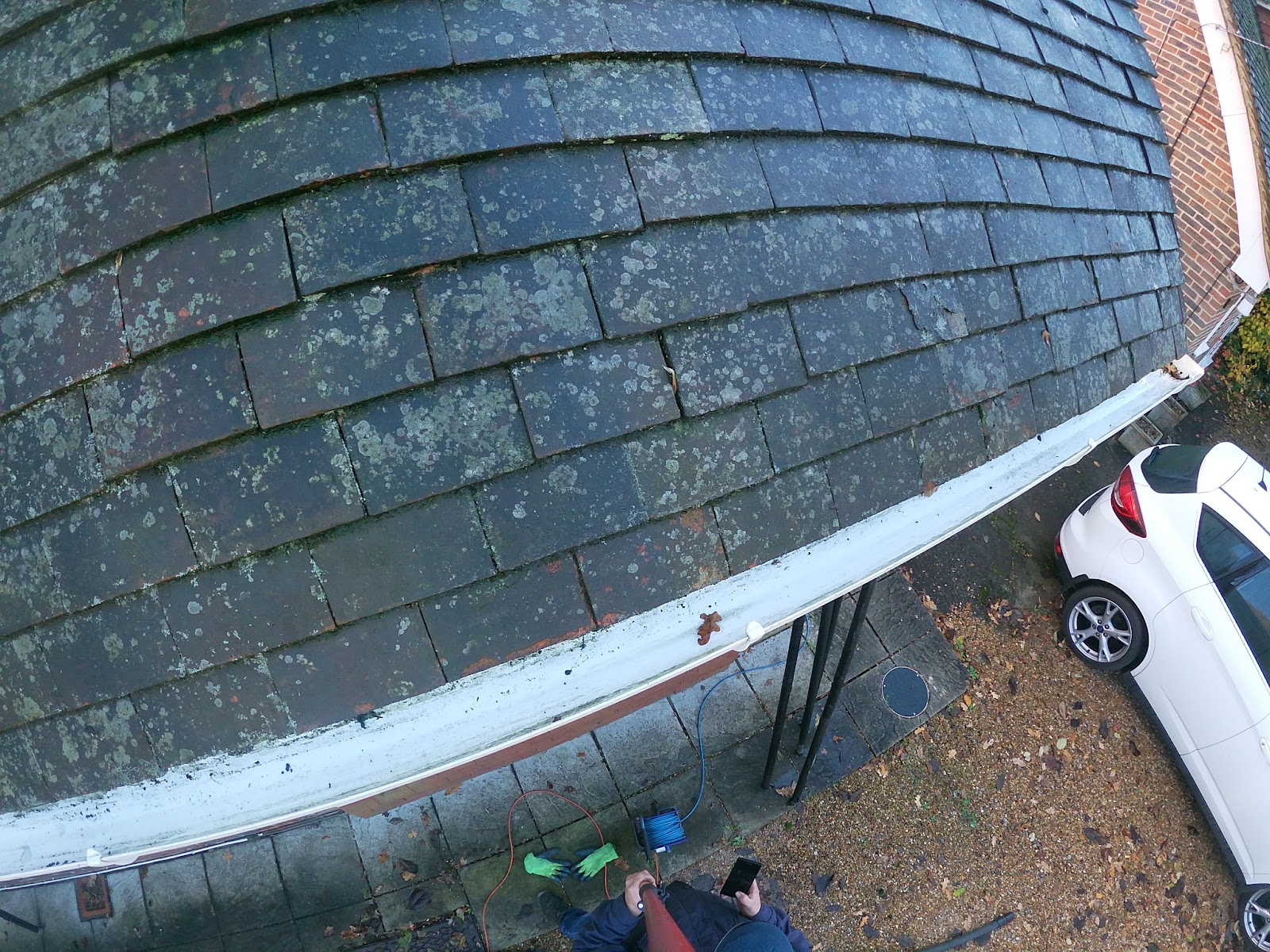Roofline gutter inspection by H&C Cleaning and Maintenance in Hailsham