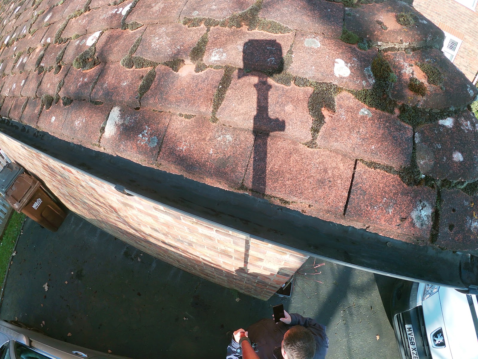 Debris cleared from guttering by H&C Cleaning and Maintenance in Hailsham
