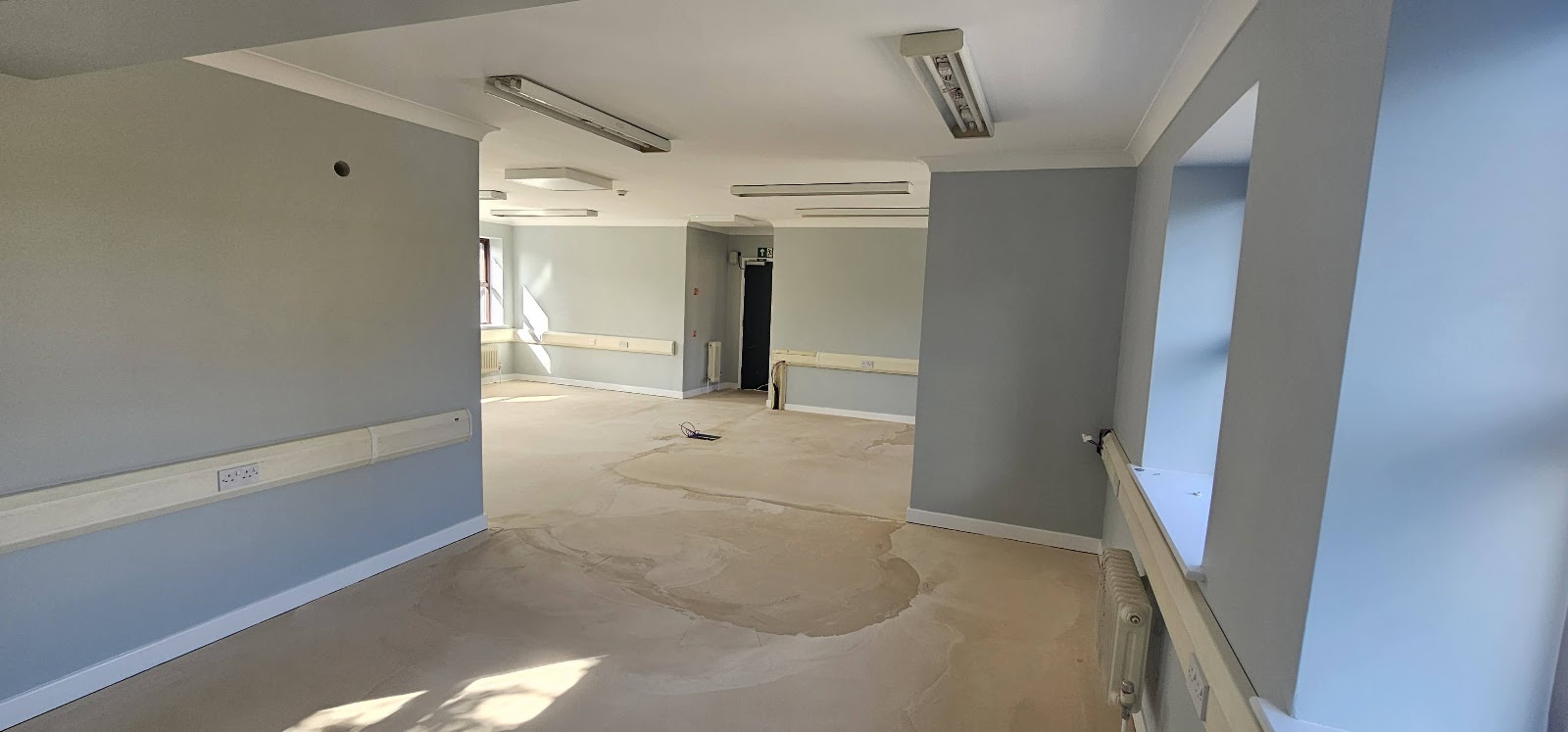 Open-plan office repaint by H&C Cleaning and Maintenance in Hailsham