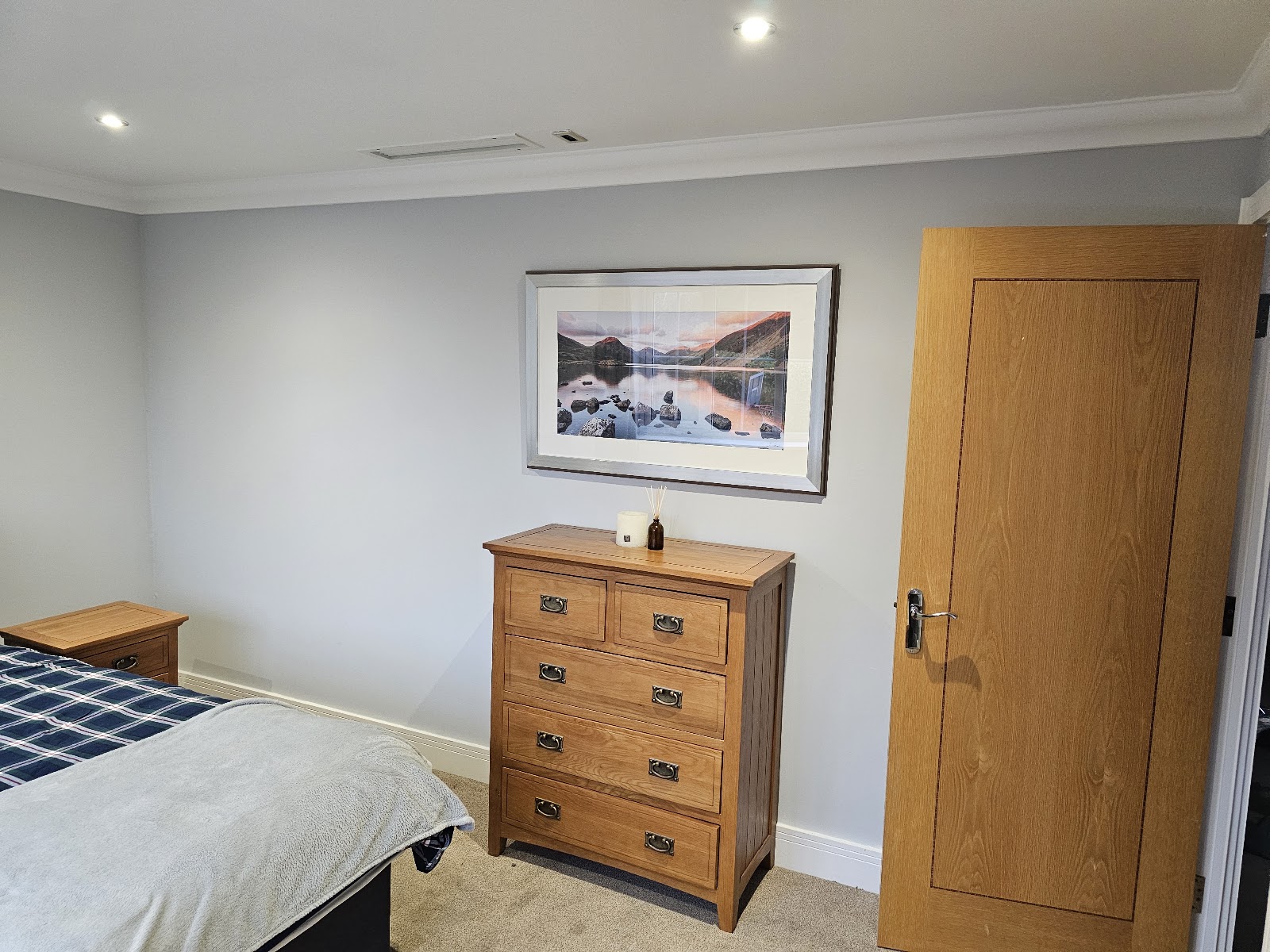 Bedroom in soft grey by H&C Cleaning and Maintenance in Hailsham