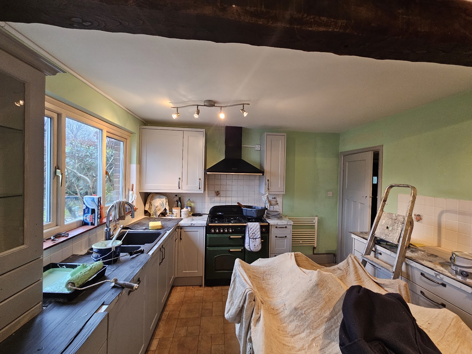 Sage green kitchen redecoration by H&C Cleaning and Maintenance in Hailsham