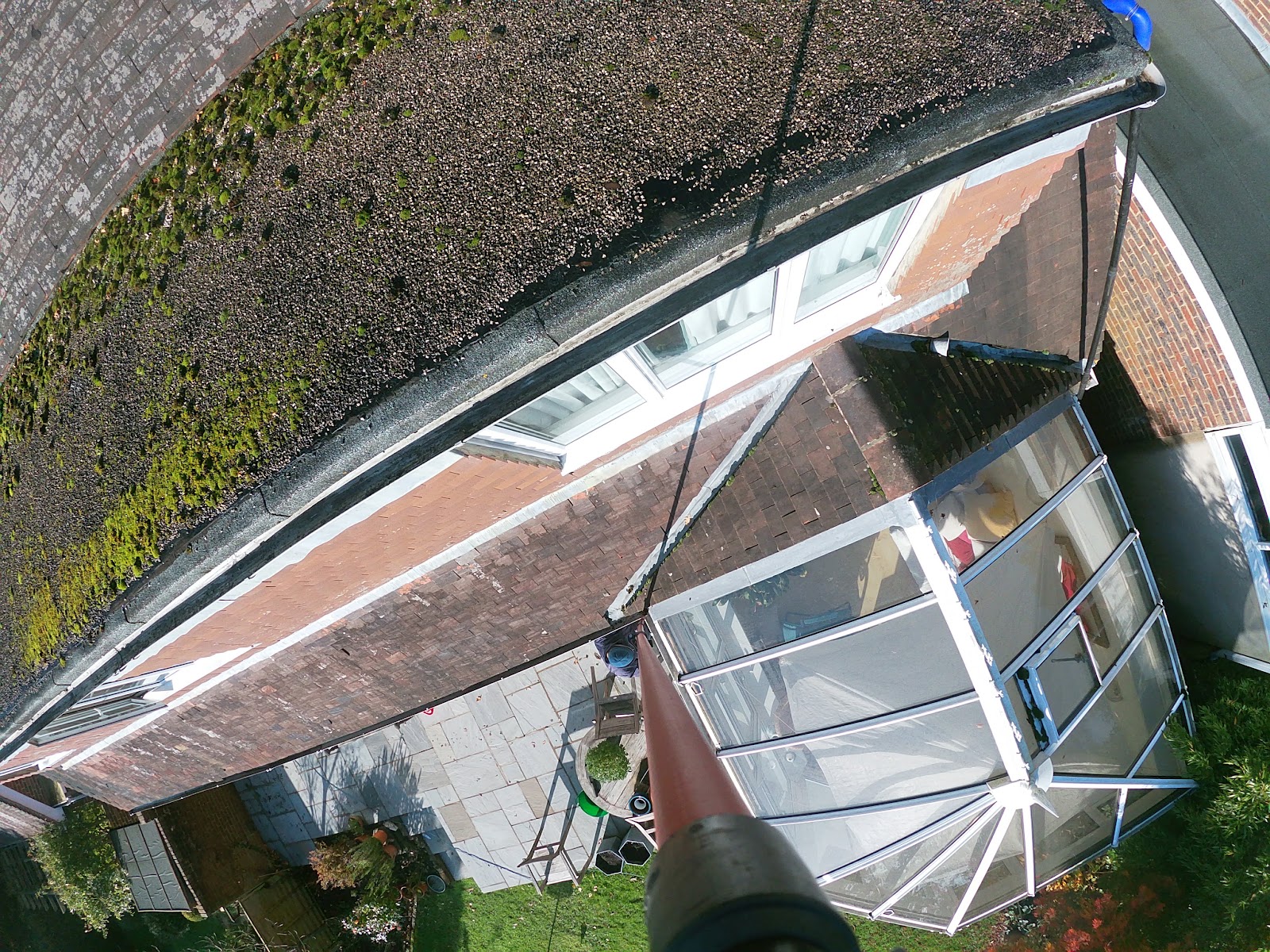 Moss removed from gutters by H&C Cleaning and Maintenance in Hailsham