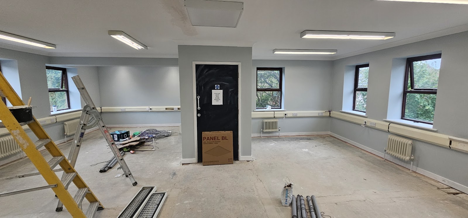 Office painting in progress by H&C Cleaning and Maintenance in Hailsham