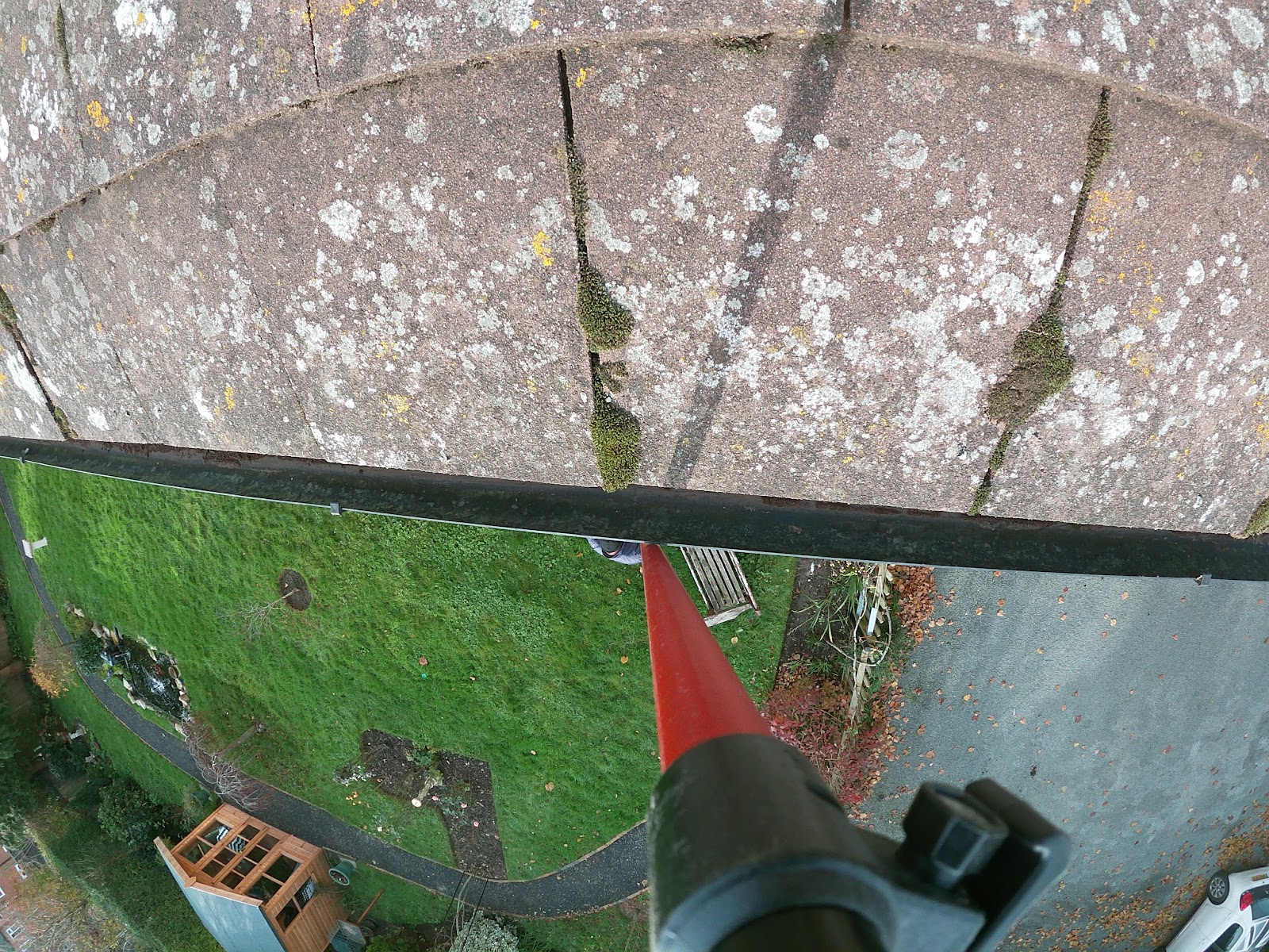 Moss removed from gutters by H&C Cleaning and Maintenance in Hailsham