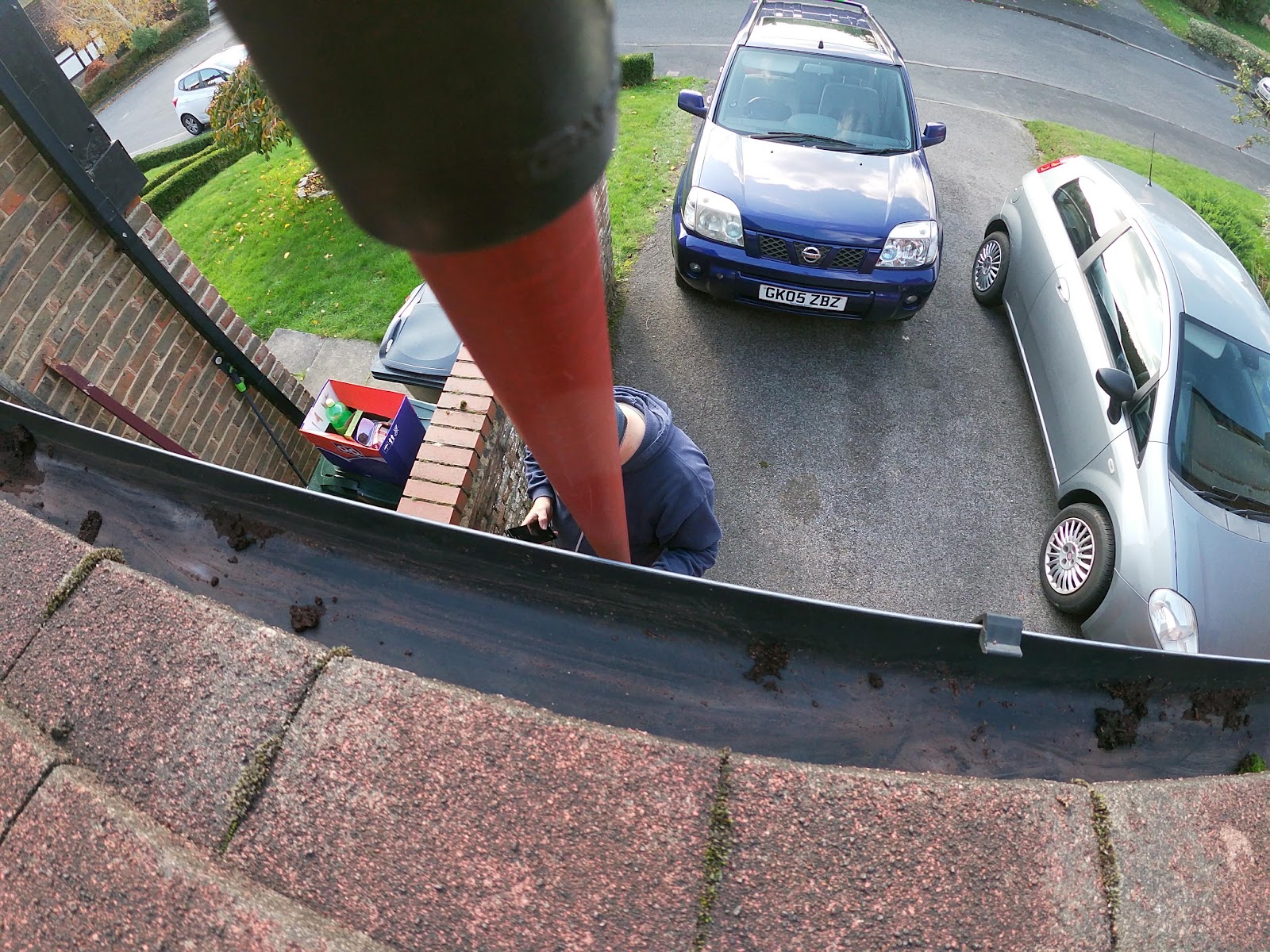 Gutter vacuum at height by H&C Cleaning and Maintenance in Hailsham