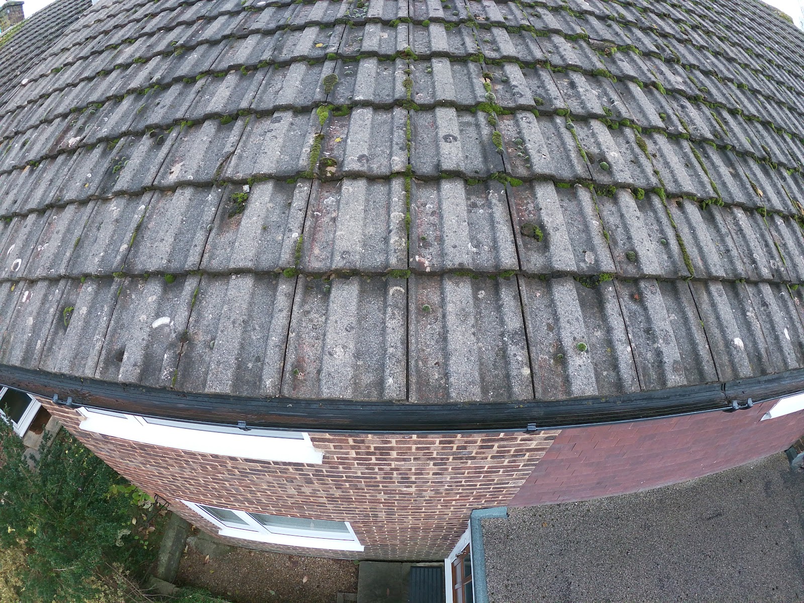 Debris cleared from guttering by H&C Cleaning and Maintenance in Hailsham