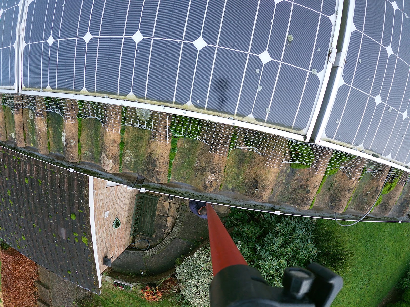 High-level gutter vacuum by H&C Cleaning and Maintenance in Hailsham