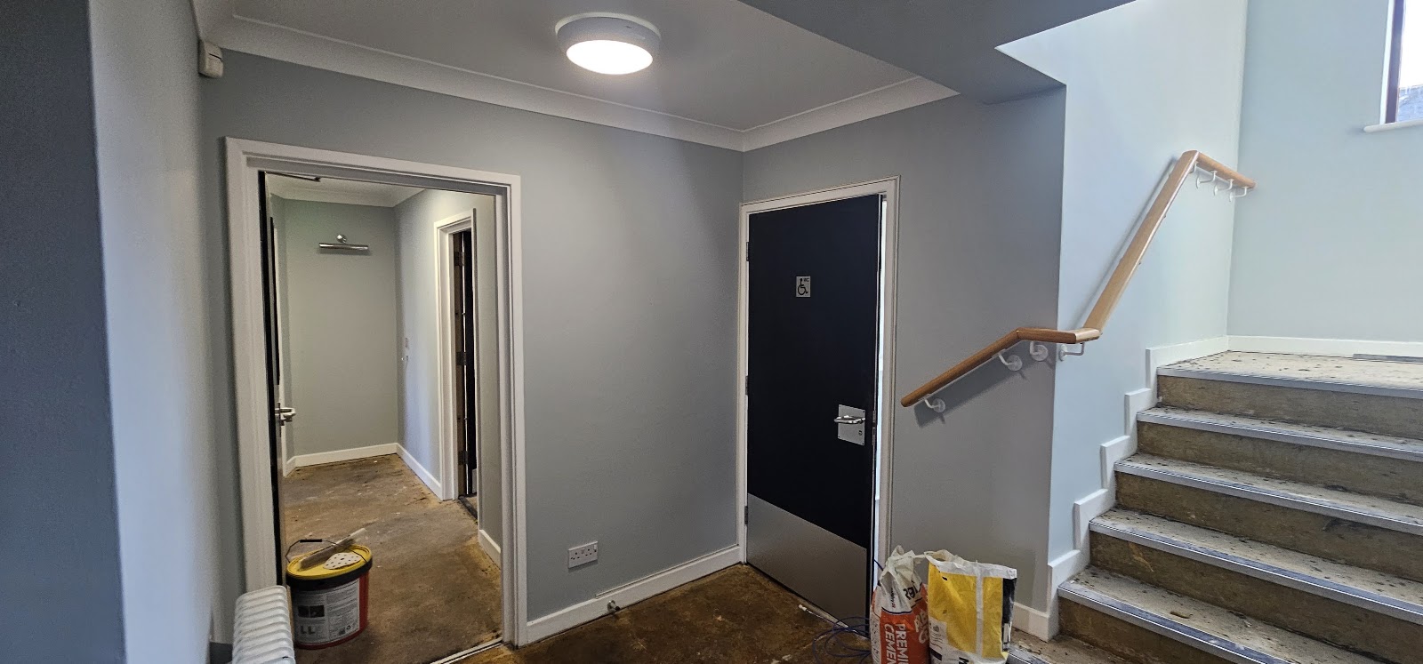 Staircase and landing repaint by H&C Cleaning and Maintenance in Hailsham