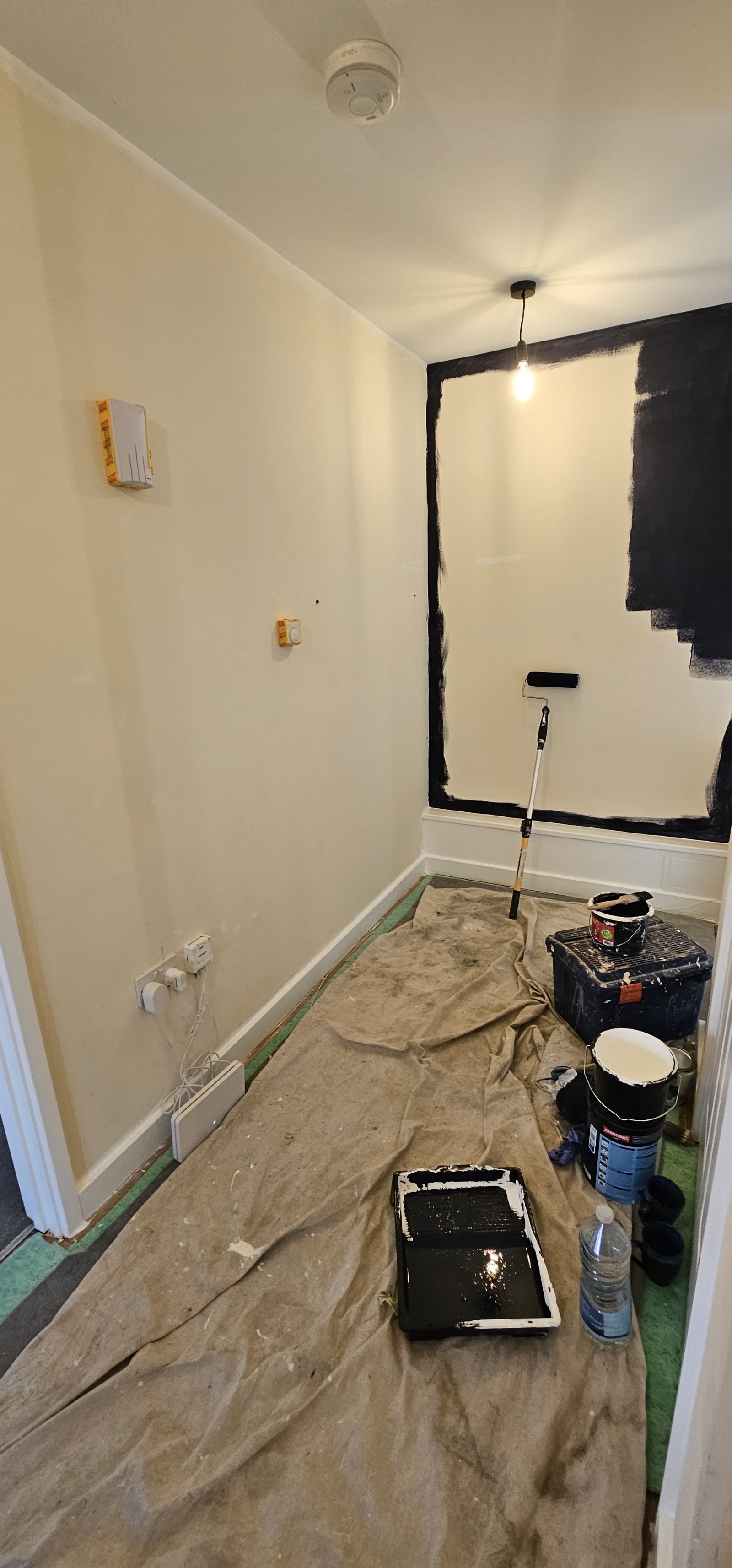 Hallway prepared for painting by H&C Cleaning and Maintenance in Hailsham