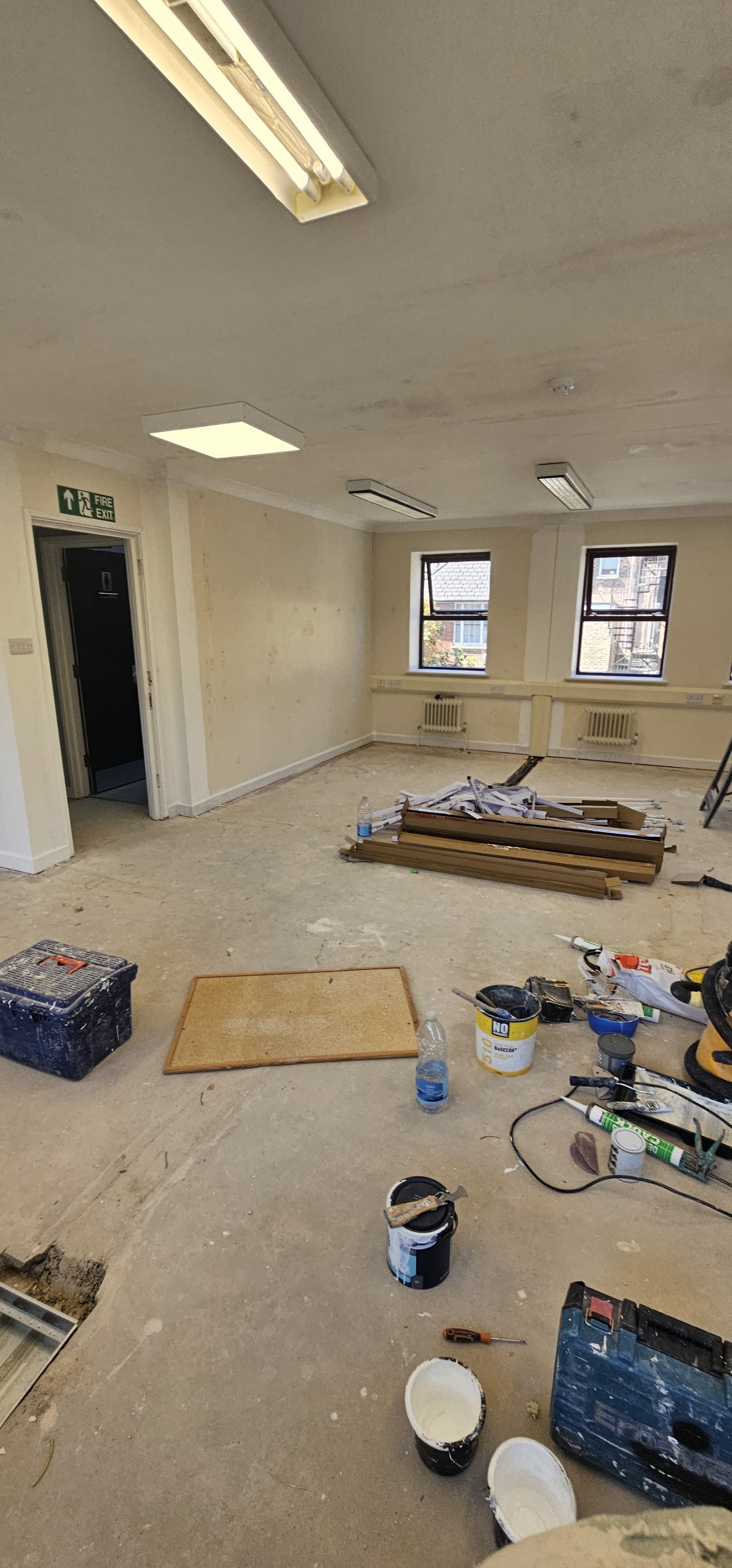 Office redecoration in progress by H&C Cleaning and Maintenance in Hailsham