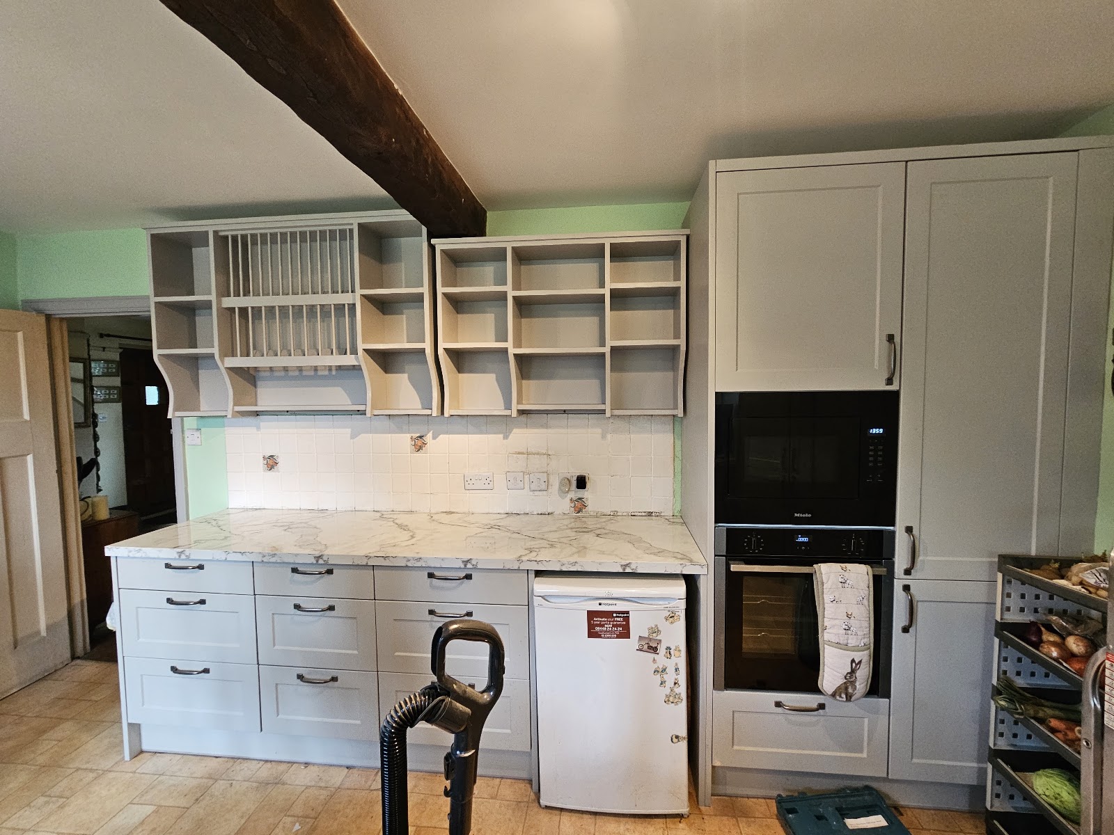 Kitchen units in soft grey by H&C Cleaning and Maintenance in Hailsham