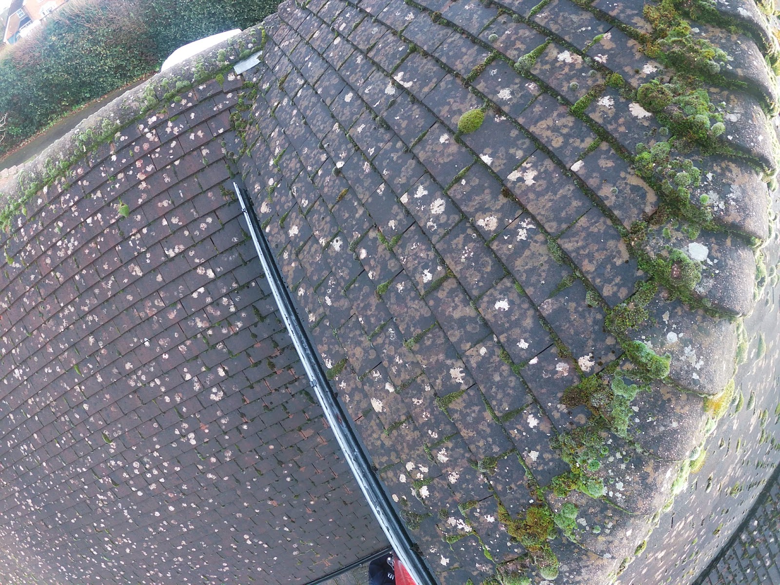 High-level gutter vacuum by H&C Cleaning and Maintenance in Hailsham