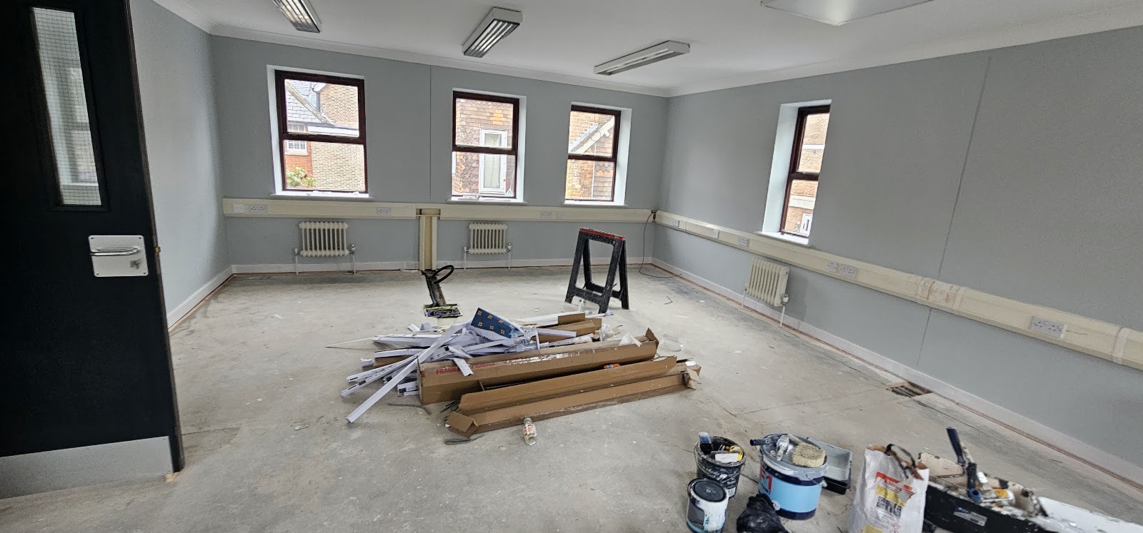 Grey office transformation by H&C Cleaning and Maintenance in Hailsham